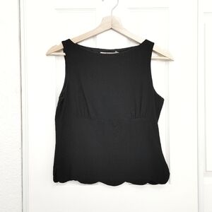 [nwot] RED valentino boat neck scallop hem tailored tank top